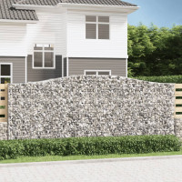 Produktbild för Gabion bågformad 3 st 400x50x160/180 cm galvaniserat järn