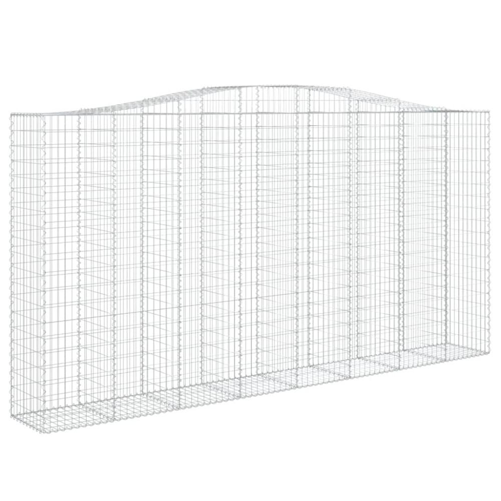 Produktbild för Gabioner bågformade 2 st 400x50x200/220 cm galvaniserat järn