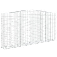 Produktbild för Gabioner bågformade 2 st 400x50x200/220 cm galvaniserat järn