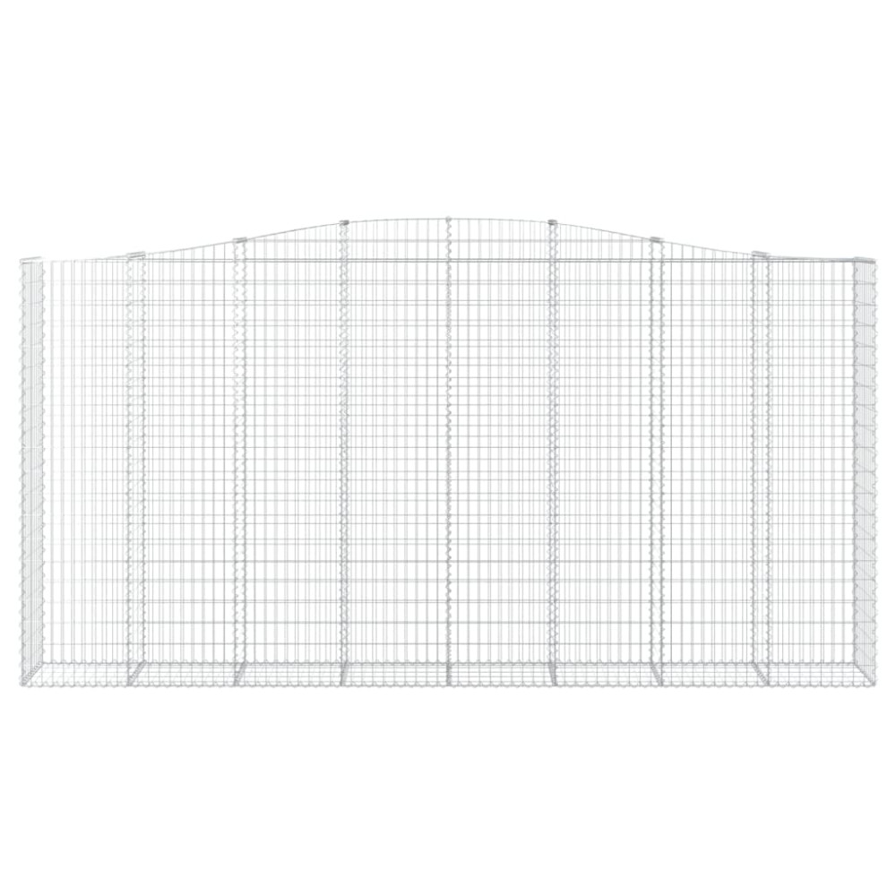 Produktbild för Gabioner bågformade 2 st 400x50x200/220 cm galvaniserat järn