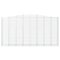 Produktbild för Gabioner bågformade 2 st 400x50x200/220 cm galvaniserat järn