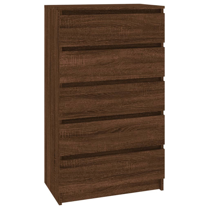 Produktbild för Byrå brun ek 60x36x103 cm konstruerat trä