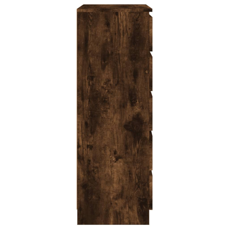 Produktbild för Lådskåp rökfärgad ek 60x36x103 cm konstruerat trä