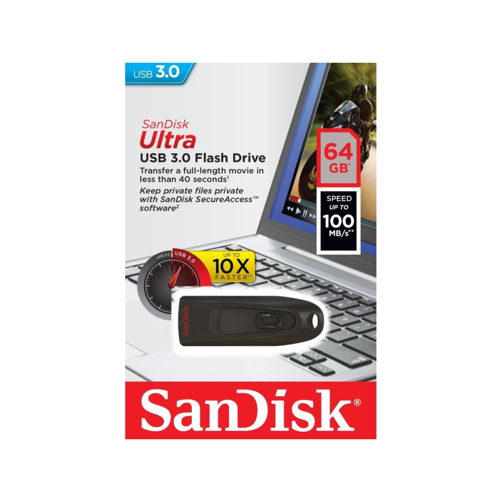 Produktbild för SanDisk Ultra - USB flash-enhet - 64 GB