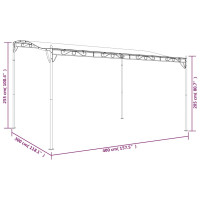 Produktbild för Paviljong gräddvit 4x3 m 180 g/m² tyg och stål