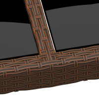 Produktbild för Trädgårdsbord med glasskiva brun konstrotting