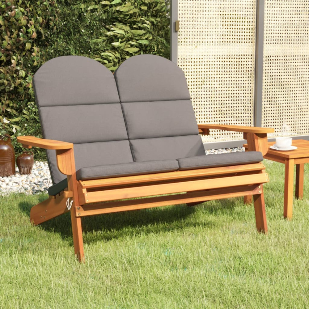 Produktbild för Däckstol med kuddar 126 cm massivt akaciaträ