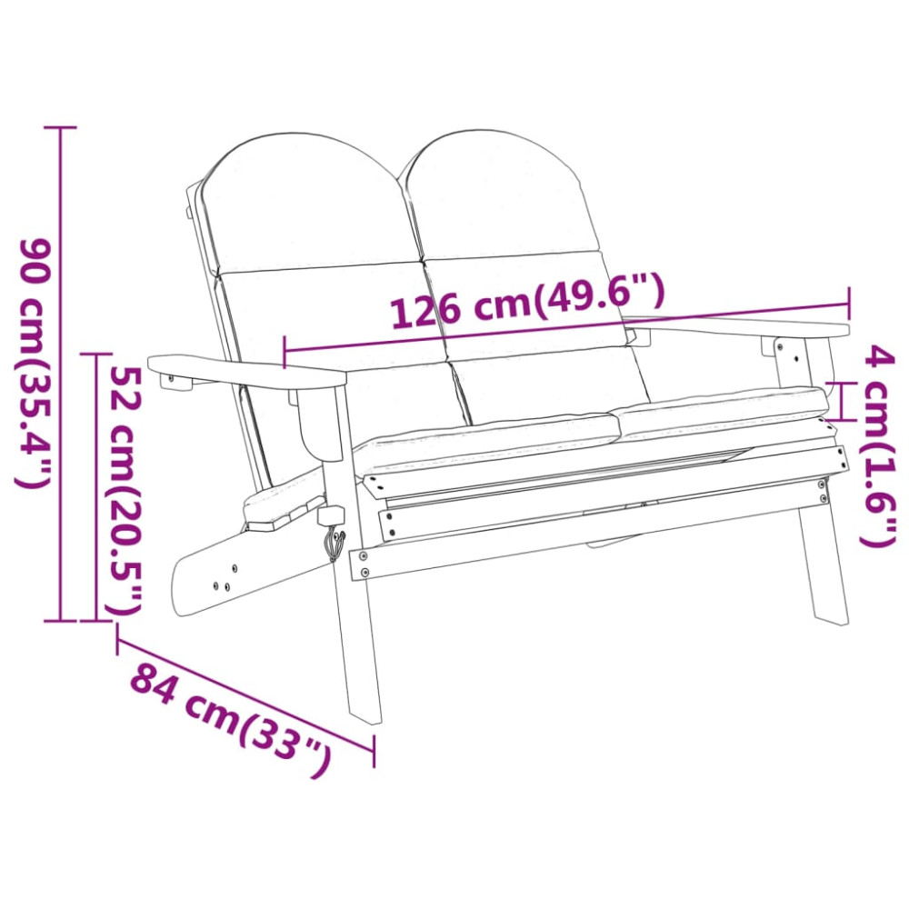 Produktbild för Däckstol med kuddar 126 cm massivt akaciaträ