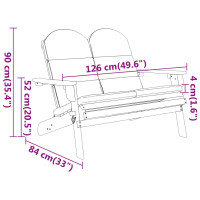 Produktbild för Däckstol med kuddar 126 cm massivt akaciaträ