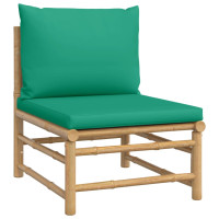 Produktbild för Loungegrupp 7 delar gröna dynor bambu