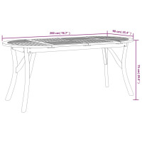 Produktbild för Trädgårdsbord 200x90x75 cm massivt akaciaträ