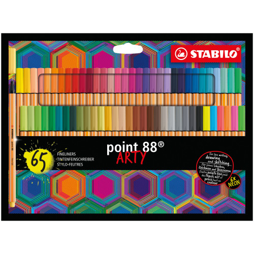STABILO STABILO Point 88 ARTY filtpenna Multifärg 65 styck