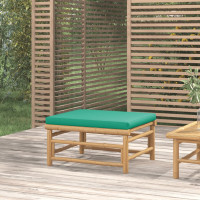 Produktbild för Pall för trädgården med grön dyna bambu