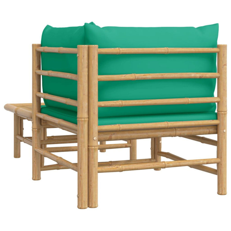 Produktbild för Loungegrupp för trädgården 2 delar gröna dynor bambu