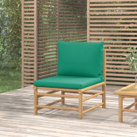 Produktbild för Soffa mittdel för trädgården med grön dyna bambu