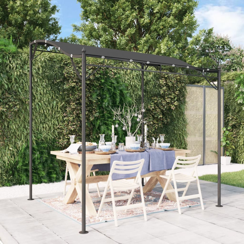 Produktbild för Paviljong antracit 2x2,3 m 180 g/m² tyg och stål