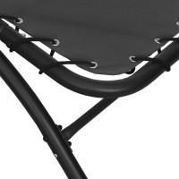 Produktbild för Solsäng med tak grå 167x80x195 cm tyg och stål