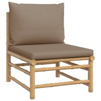 Produktbild för Loungegrupp 6 delar taupe dynor bambu