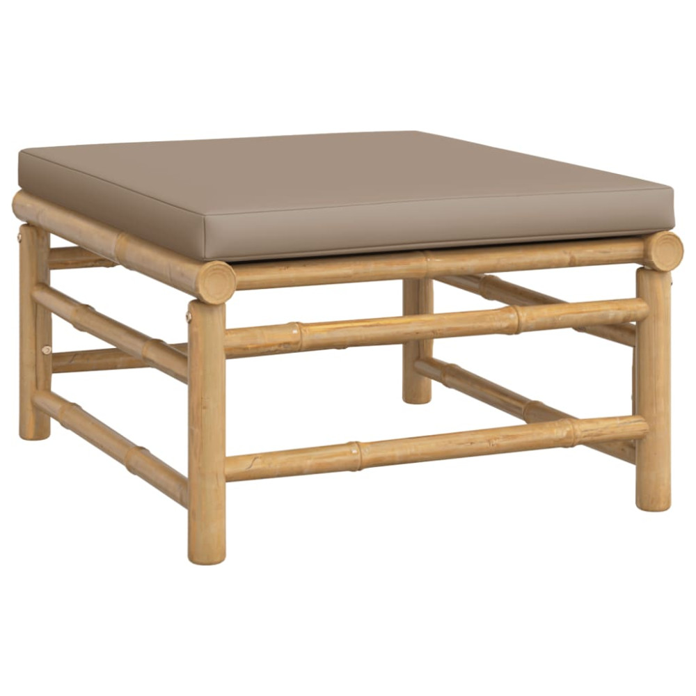 Produktbild för Loungegrupp 6 delar taupe dynor bambu