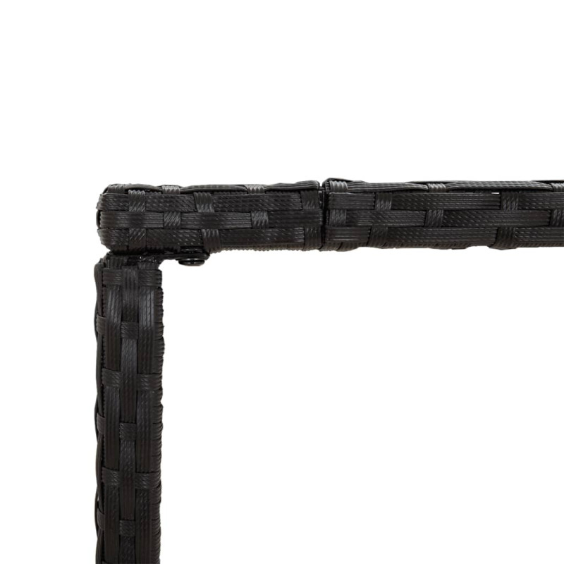 Produktbild för Barbord med glasskiva svart 180x70x110 cm konstrotting