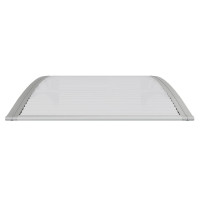 Produktbild för Entrétak grå och transparent 100x75 cm polykarbonat