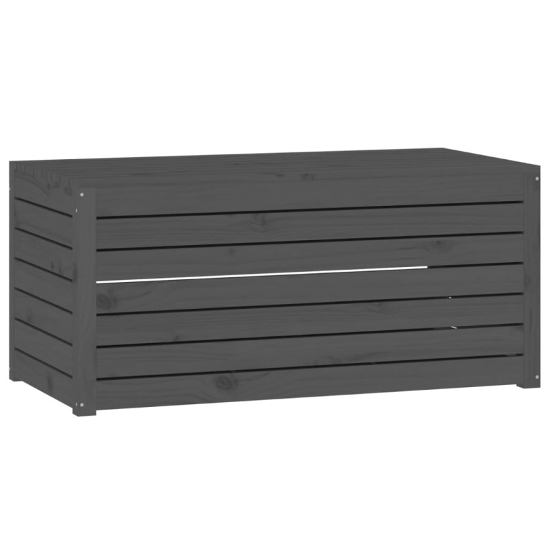 Produktbild för Dynbox grå 101x50,5x46,5 cm massiv furu