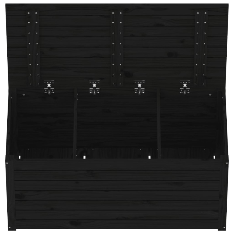 Produktbild för Dynbox svart 101x50,5x46,5 cm massiv furu