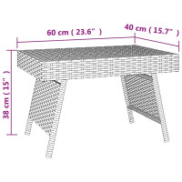 Produktbild för Hopfällbart sidobord brunt 60x40x38 cm konstrotting