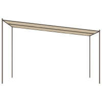 Produktbild för Paviljong beige 4x4 m 180 g/m² tyg och stål