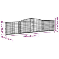 Produktbild för Gabioner bågformade 25 st 400x30x80/100 cm galvaniserat järn