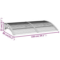 Produktbild för Entrétak svart och transparent 150x80 cm polykarbonat