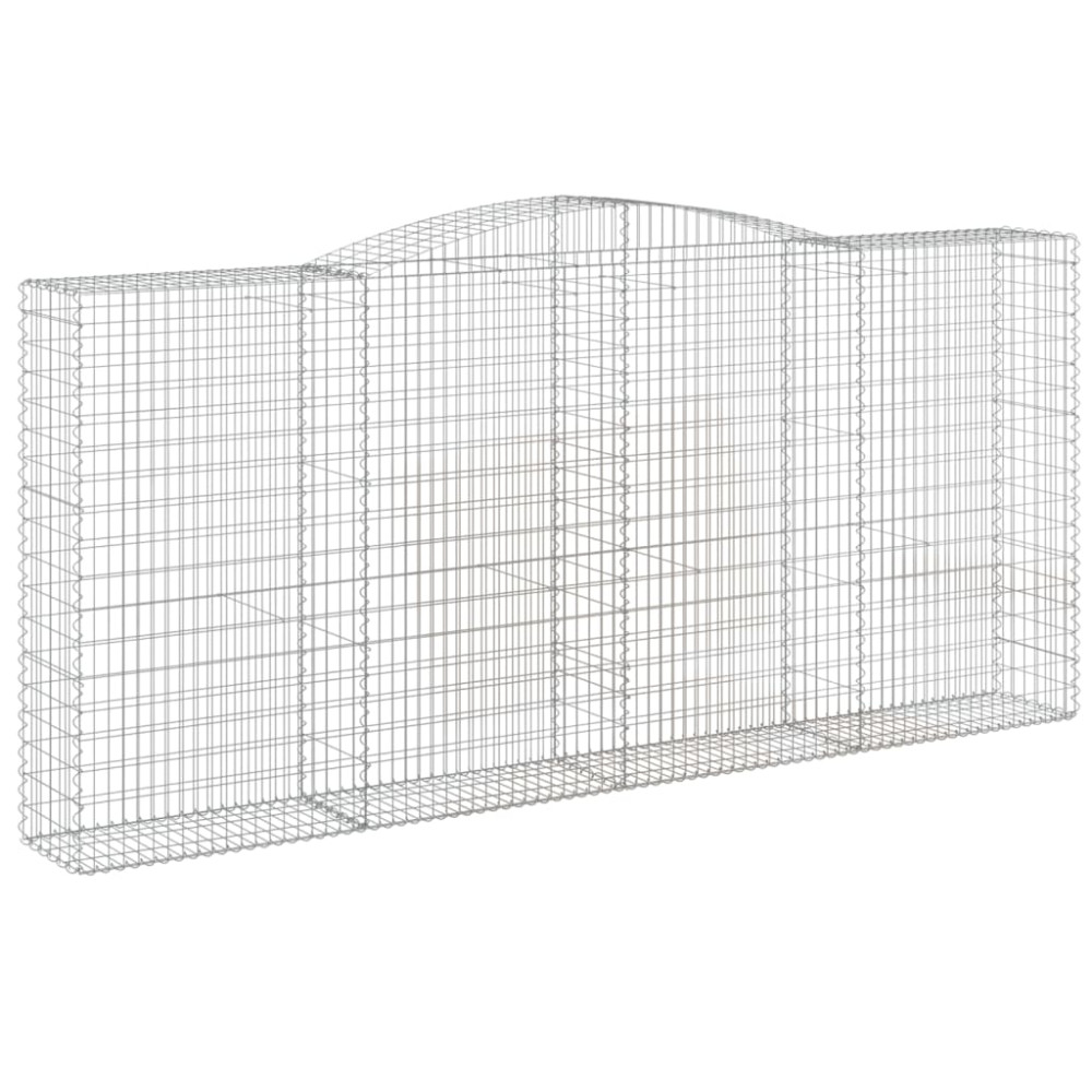 Produktbild för Gabioner bågformade 3 st 400x50x180/200 cm galvaniserat järn