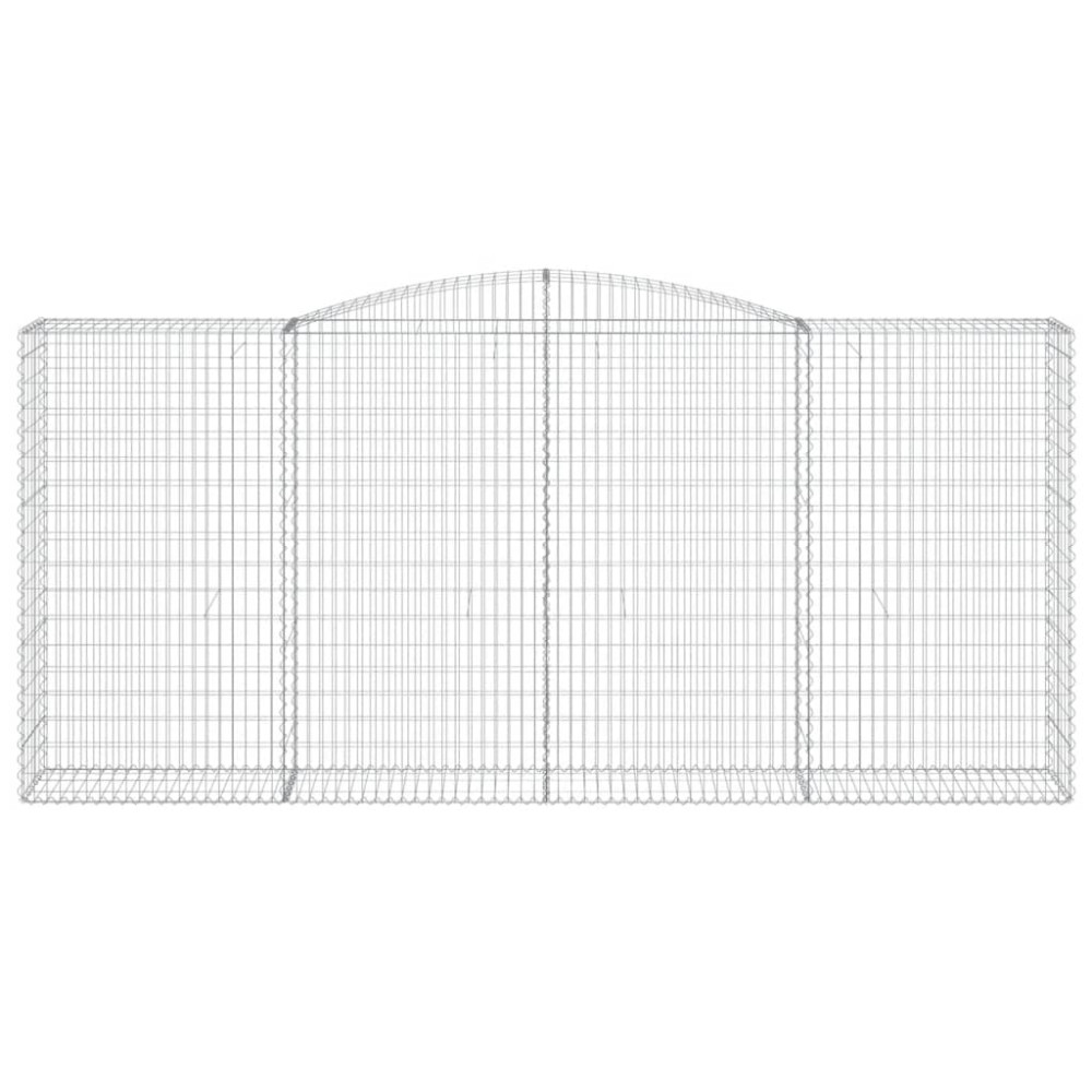 Produktbild för Gabioner bågformade 3 st 400x50x180/200 cm galvaniserat järn