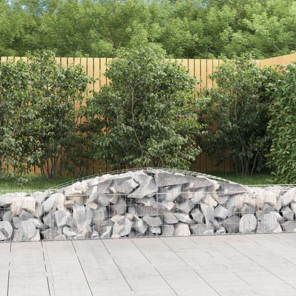 Produktbild för Gabioner bågformade 6 st 400x50x40/60 cm galvaniserat järn