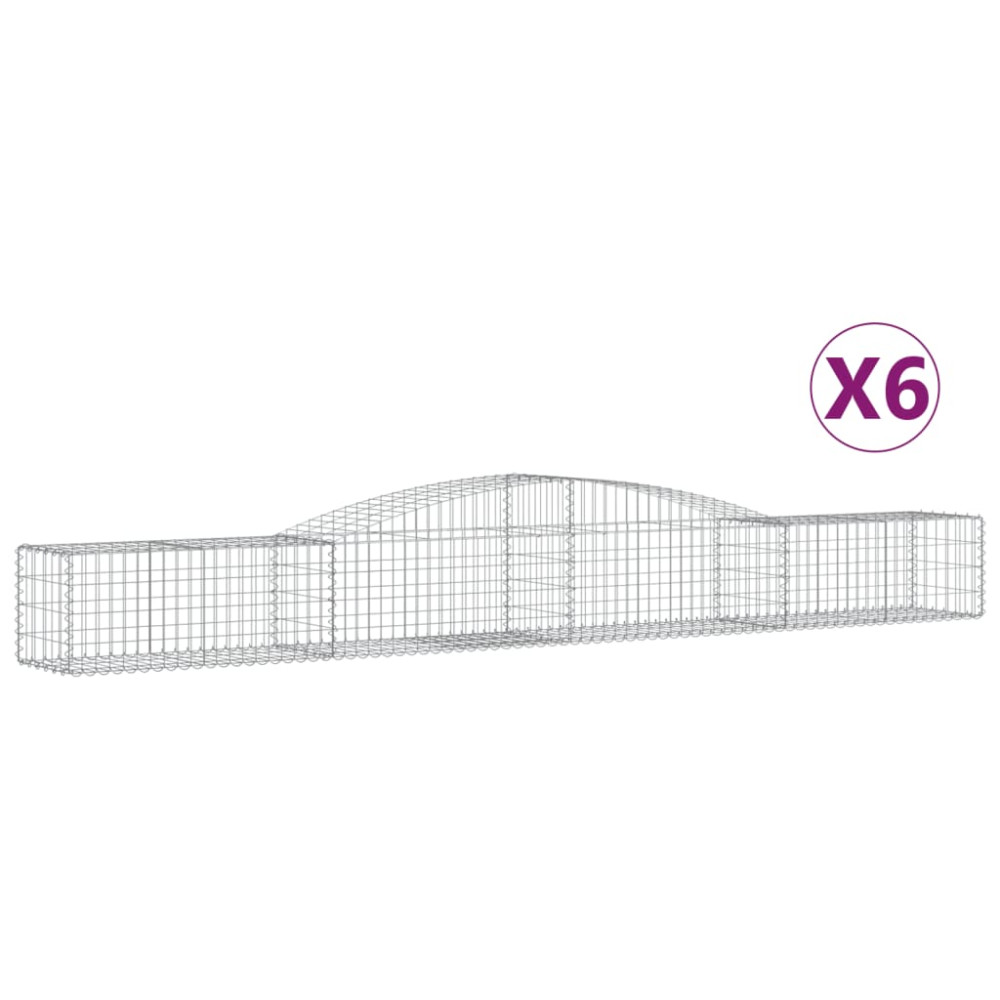 Produktbild för Gabioner bågformade 6 st 400x50x40/60 cm galvaniserat järn
