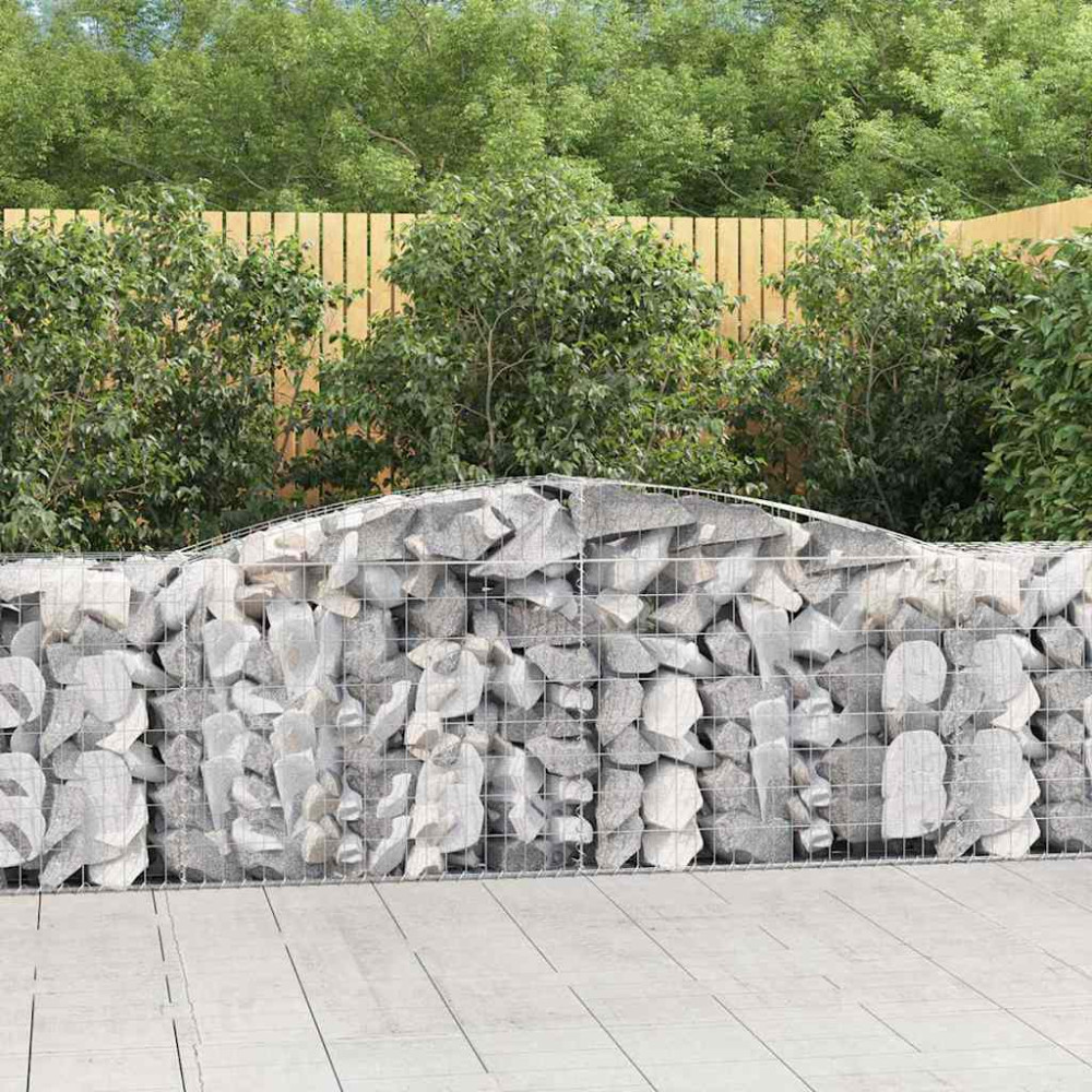 Produktbild för Gabioner bågformade 15 st 400x50x80/100 cm galvaniserat järn