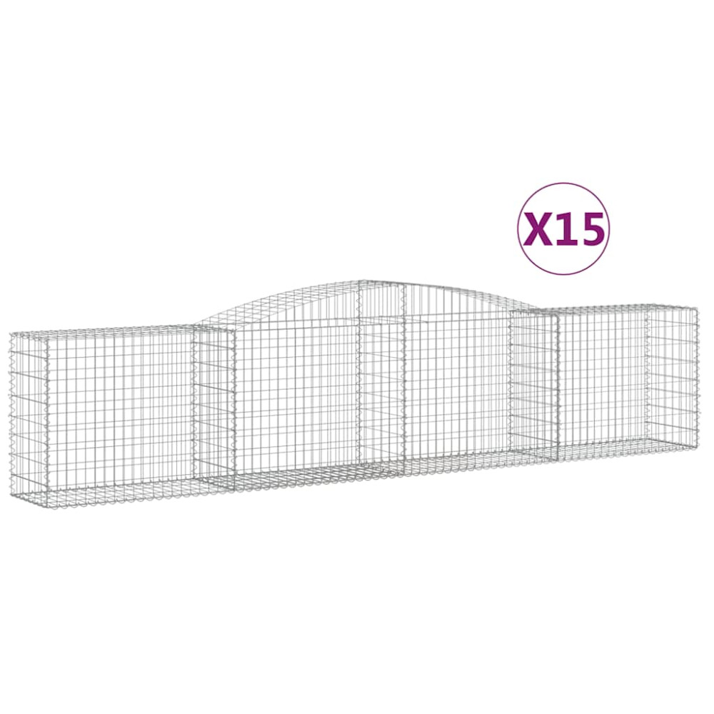 Produktbild för Gabioner bågformade 15 st 400x50x80/100 cm galvaniserat järn