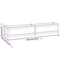 Produktbild för Odlingslåda upphöjd 150x30x25 cm massivt teakträ