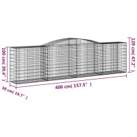 Produktbild för Gabioner bågformade 4 st 400x50x100/120 cm galvaniserat järn