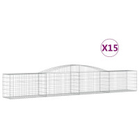Produktbild för Gabioner bågformade 15 st 400x50x60/80 cm galvaniserat järn