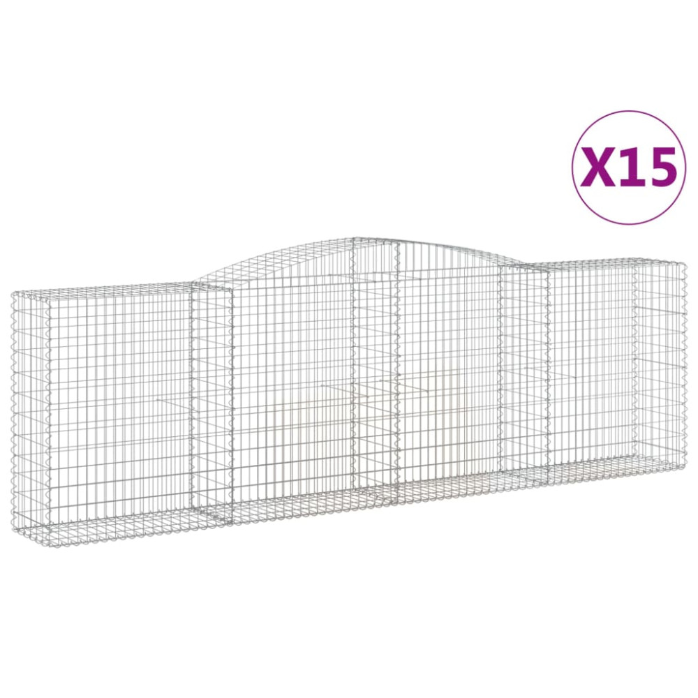 Produktbild för Gabioner bågformade 15 st 400x50x120/140 cm galvaniserat järn