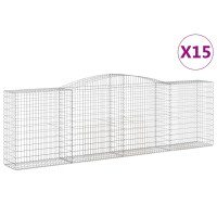 Produktbild för Gabioner bågformade 15 st 400x50x120/140 cm galvaniserat järn