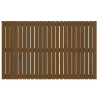 Produktbild för Väggmonterad huvudgavel honungsbrun 147x3x90 cm massiv furu