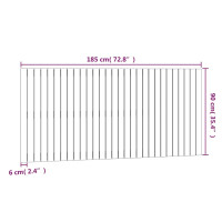 Produktbild för Väggmonterad huvudgavel vit 185x3x90 cm massiv furu