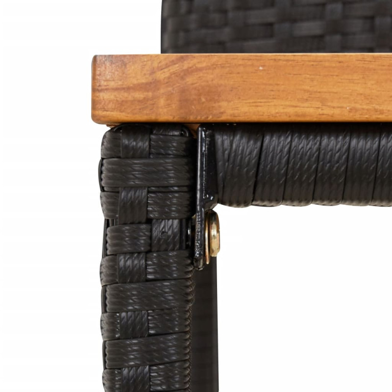 Produktbild för Barstolar 4 st svart konstrotting och massivt akaciaträ