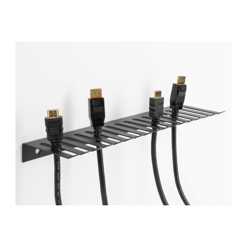 Produktbild för DeLOCK 66728 kabelsamlare Vägg Kabelhållare Svart 1 styck