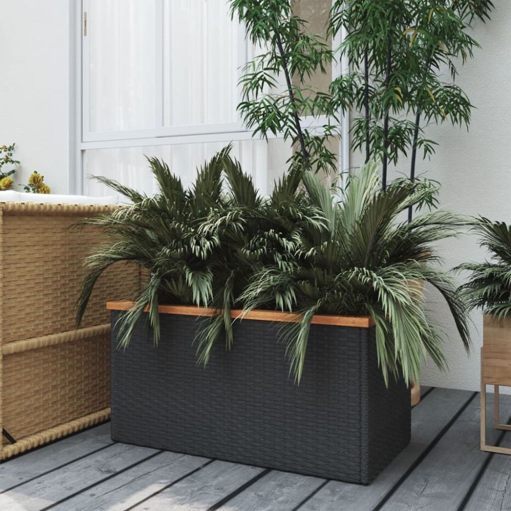 Produktbild för Odlingslåda svart 80x40x40 cm konstrotting
