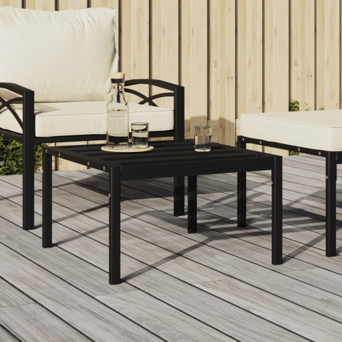 vidaXL Soffbord för trädgården svart 60x60x35 cm stål