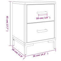 Produktbild för Sängbord 2 st svart 36x30x45 cm massiv furu