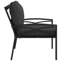 Produktbild för Trädgårdsstol med grå dynor 68x76x79 cm stål